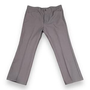 Mens Vintage 70s Wrangler Gray Pleated Dacron Polyester Dress Pants Size 40x30